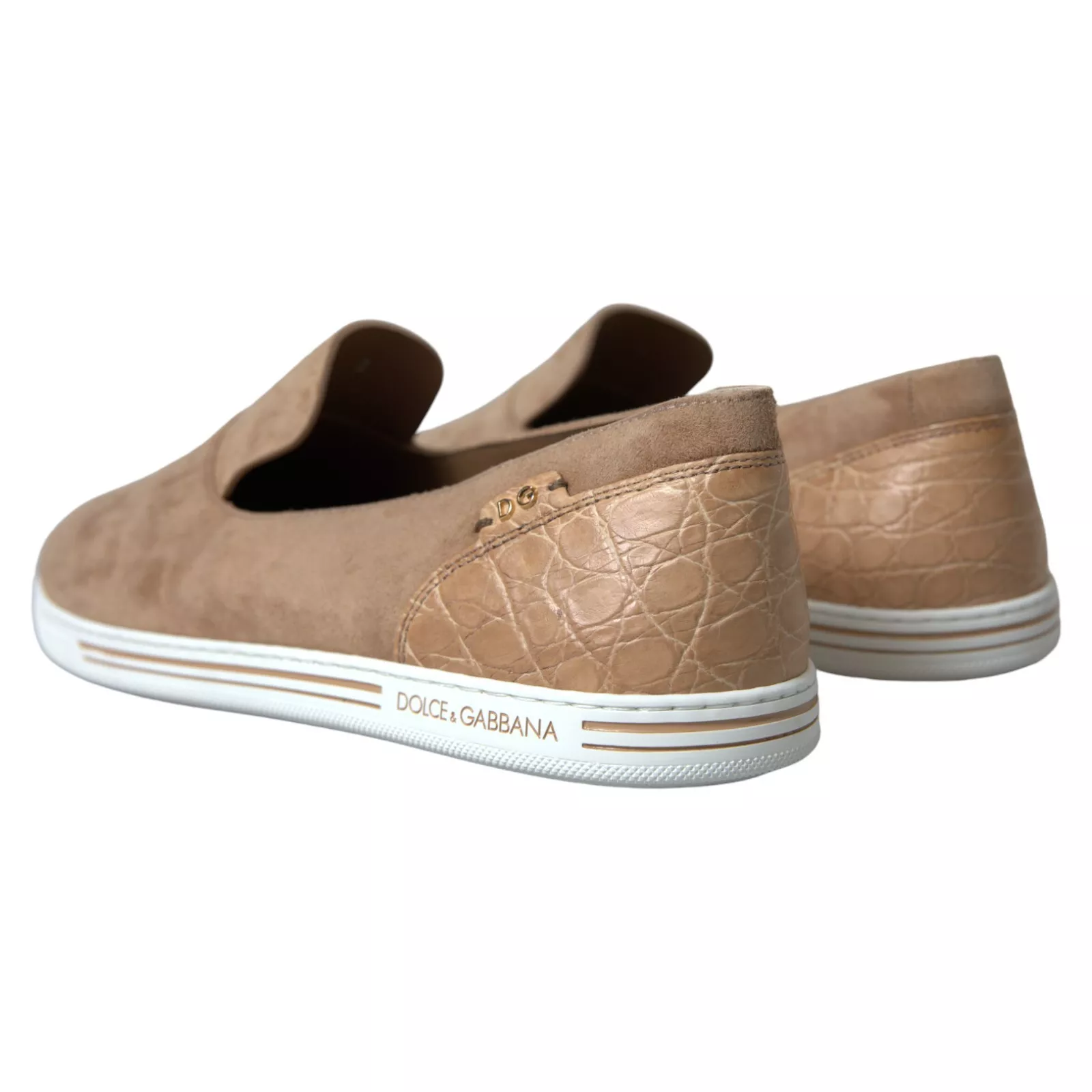 BEIGE SUEDE CAIMAN MEN LOAFERS SLIPPERS SHOES (3)