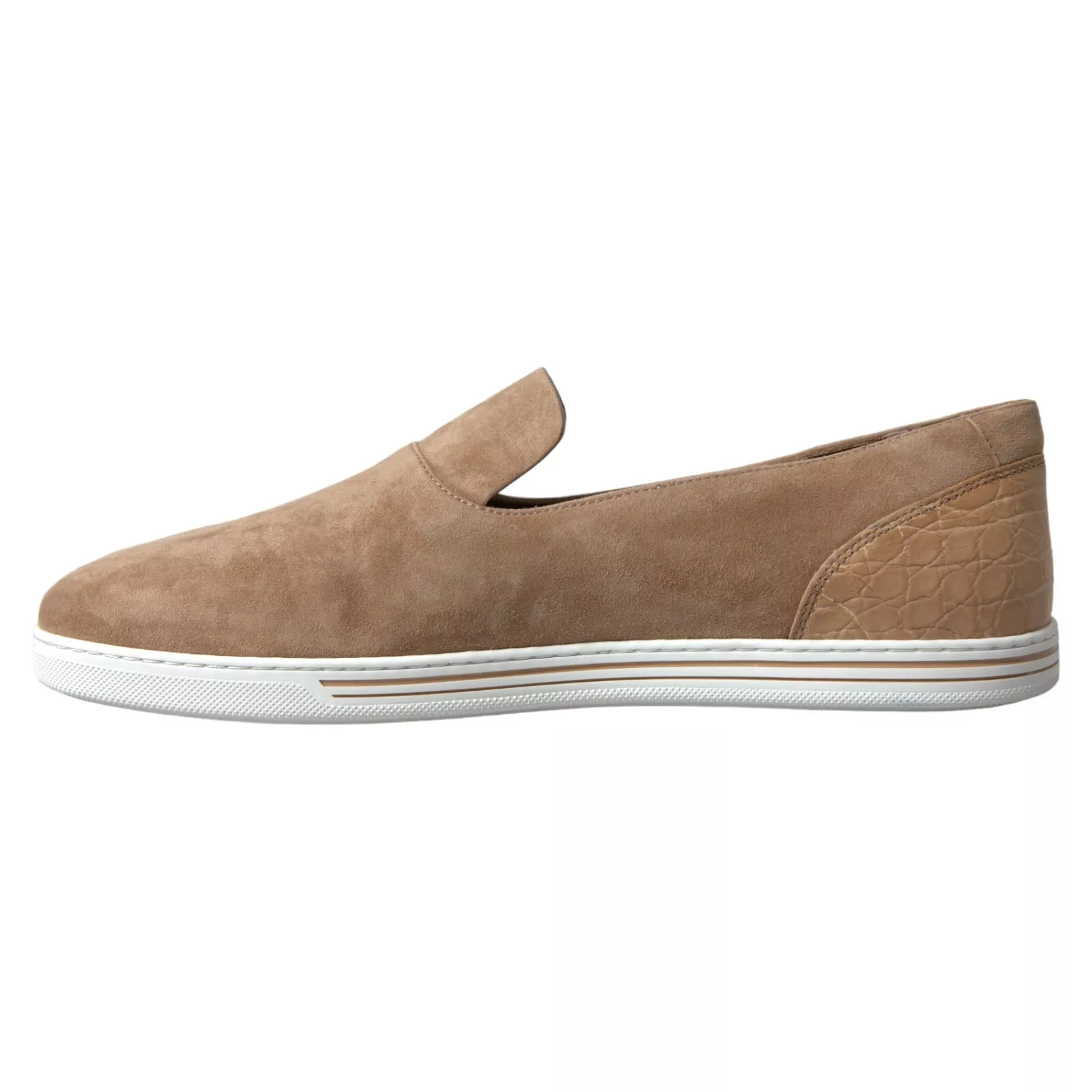 BEIGE SUEDE CAIMAN MEN LOAFERS SLIPPERS SHOES (5)