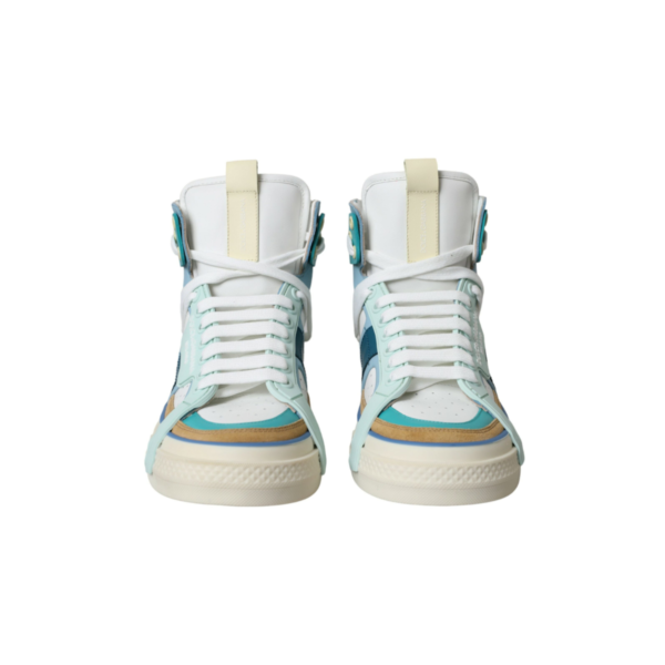 <span class="made-in-italy-label">DOLCE&GABBANA <br> MADE IN ITALY</span> <span class="product-title"><br>MULTICOLOR COLORBLOCK LEATHER HIGH TOP SNEAKERS SHOES.</span>