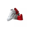 <span class="made-in-italy-label">DOLCE&GABBANA <br> MADE IN ITALY</span> <span class="product-title"><br>WHITE RED LACE UP WOMENS LOW TOP SNEAKERS SHOES.</span><br></br>